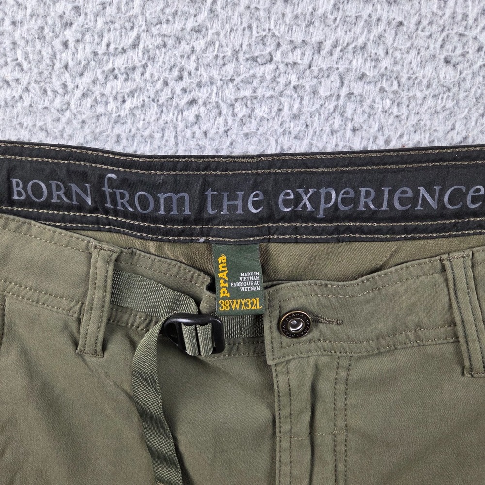 Prana Zion Convertible Cargo Hiking Pants Mens 38x32 Green Stretch Zip Off - Picture 8 of 13
